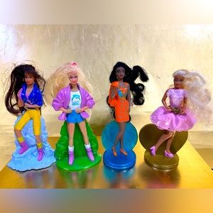 BARBIE VTG 1994 MCDONALD’S HAPPY MEAL TOY BUNDLE OF 4 PVC FIGURINES MATTEL
